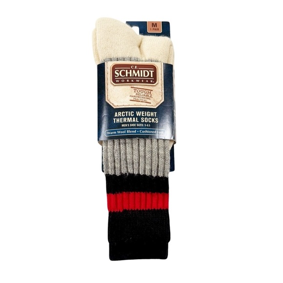 NWT Schmidt Men’s Wool Blend Artic Weight Thermal Socks Cushioned Size M - Picture 1 of 7